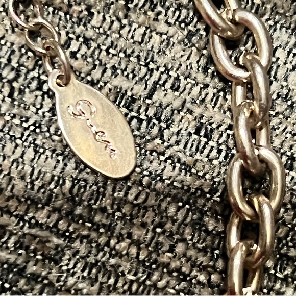 Final Markdown- Guess Gold Bling G Cross Rhinestone Choker Charm Chain - Picture 14 of 16